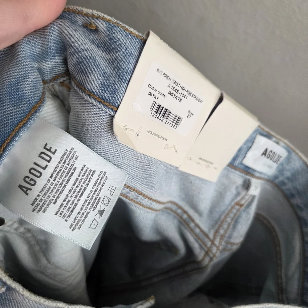 AGOLDE 90's Pinch Waist Jeans in Imitate size 27 NWT